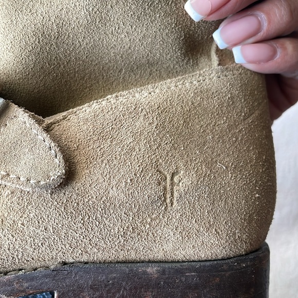 FRYE Veronica Taupe Suede Buckle Boots Size 7 - Picture 10 of 12